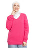 Flowery V - Neck Knit Pullover - Khotwh